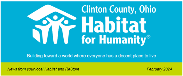 Clinton Habitat Newsletter for Feb 2024