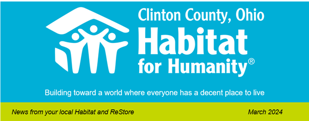 Clinton Habitat Newsletter for March 2024